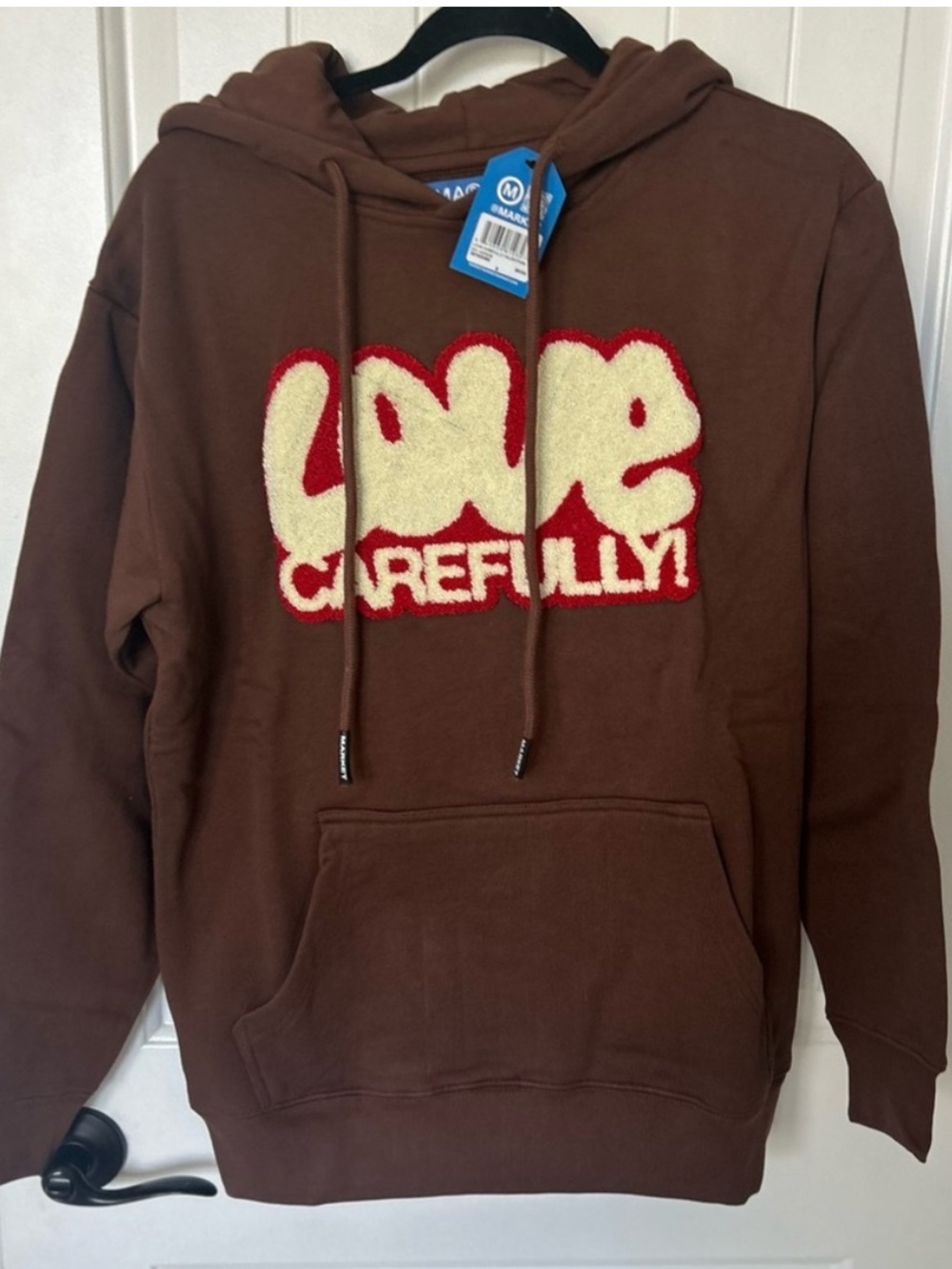 Market Love Carefully Brown Men's Hoodie Sweater